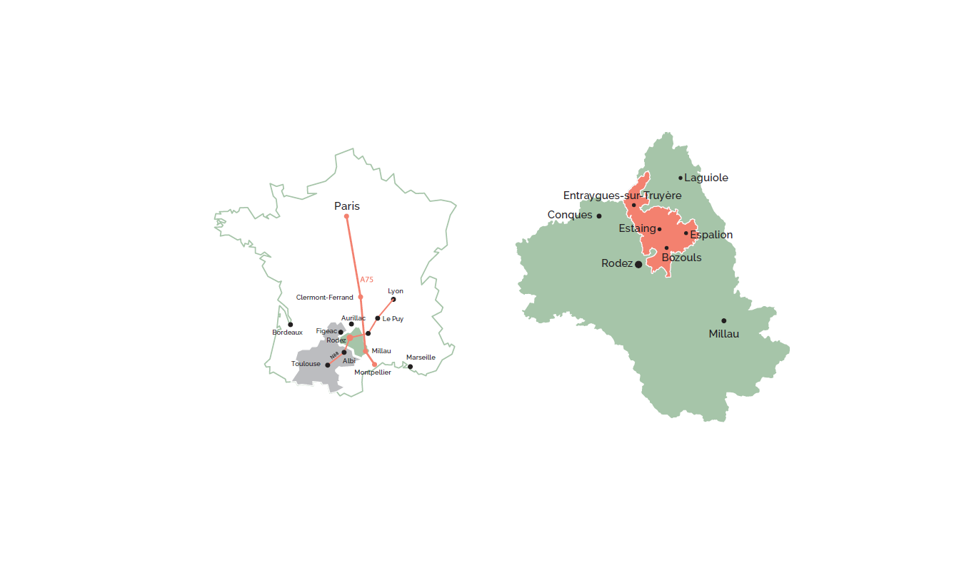 Carte des Terres d'Aveyron